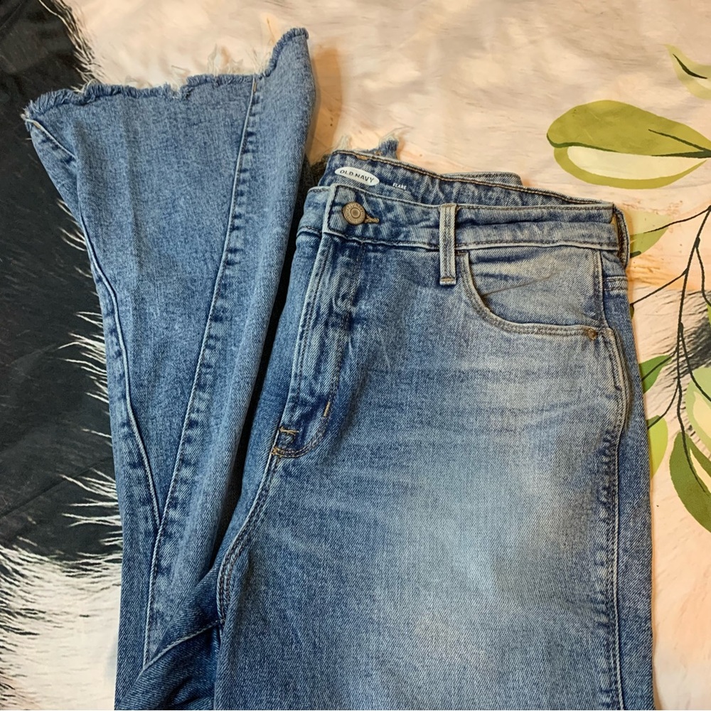 Old Navy Flare Jeans with Distressed Hems